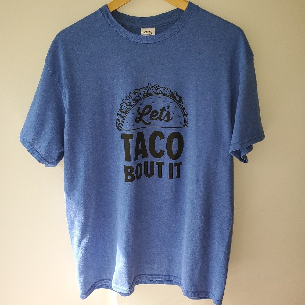 Delta Pro Weight Blue Let's Taco Bout It Tee L
